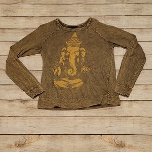 Truly Madly Deeply Acid Wash Long Sleeve Top